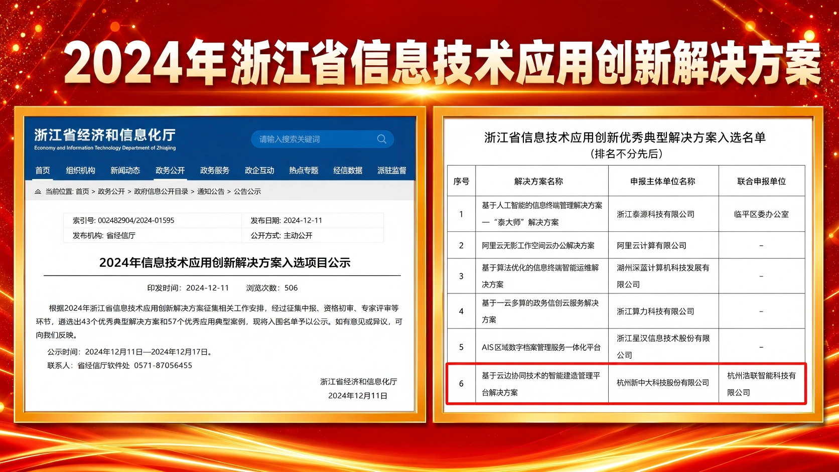 2024年浙江省信息技术应用创新解决方案